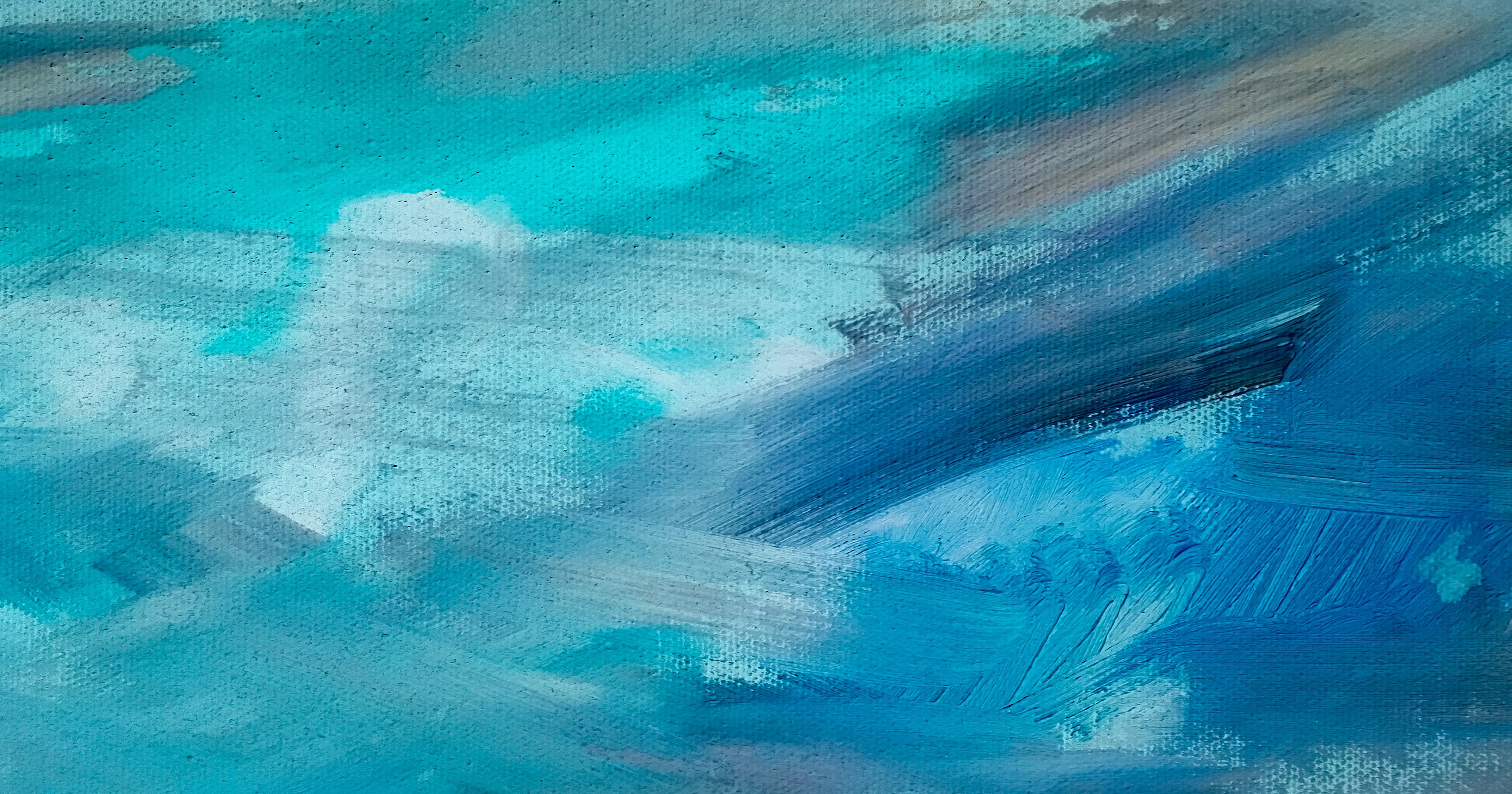 abstract oil paint texture on canvas, blue paint background. colorful painting texture.